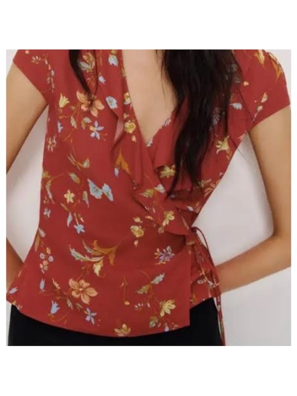 NWT Reformation BORSA CLEMENCE WRAP BLOUSE Size 2